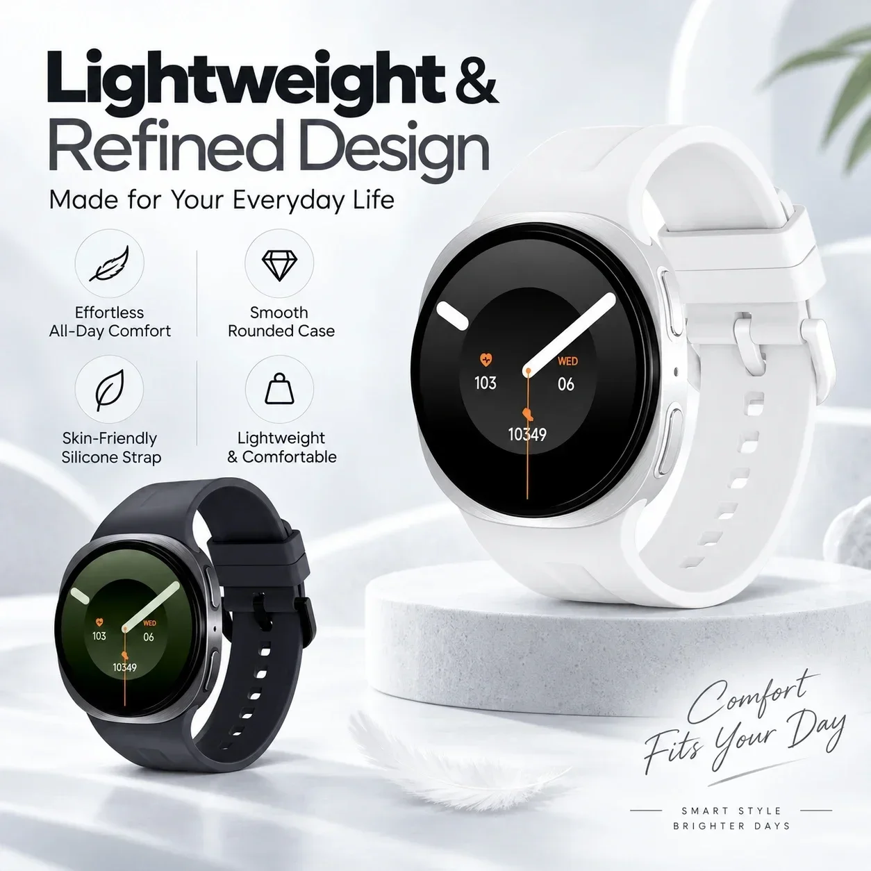 Watch 9 Mini Smartwatch Large Clear Screen Sports Fitness Tracker Real-Time Heart Rate Sleep Monitoring IP68 Waterproof 2026