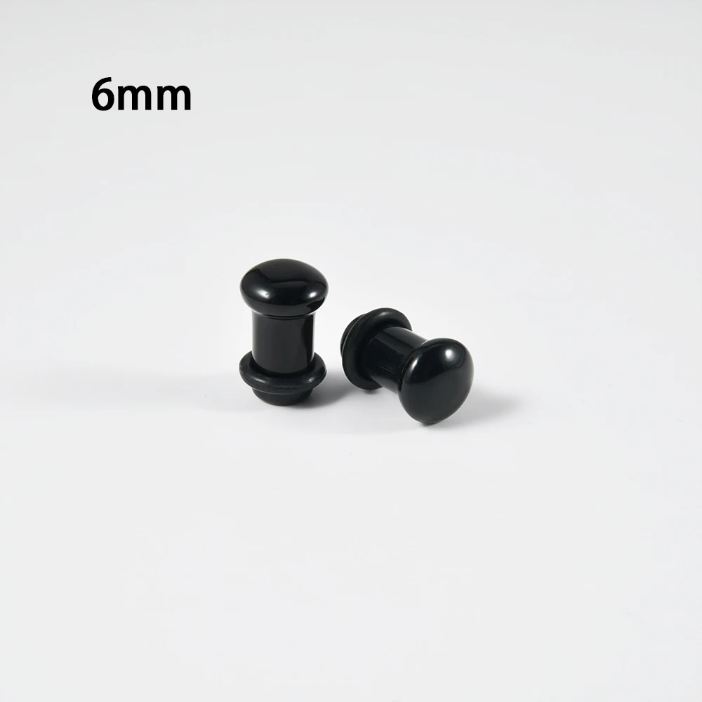 Pair Black Simple Ear Plug For Man Single Flare Tunnel Gauge Ear Stretching Expander Ear Gauges Stretcher Body Piercing 6mm-25mm