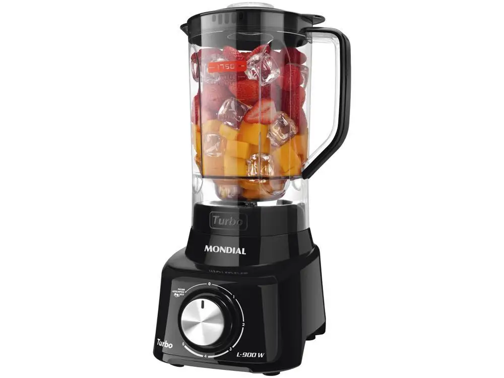 Mondial Turbo Blender L-900 FB with 5 Speed Filter 900W Black-220V