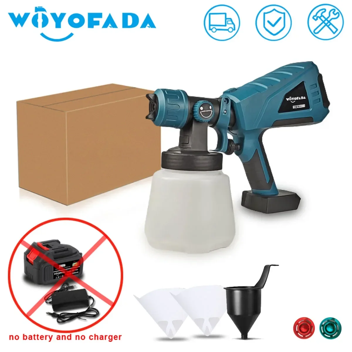 18V Electric Cordless Spray Gun High Power HVLP Paint Sprayer Auto Furniture Steel Coating Airbrush For Makita 18V Battery