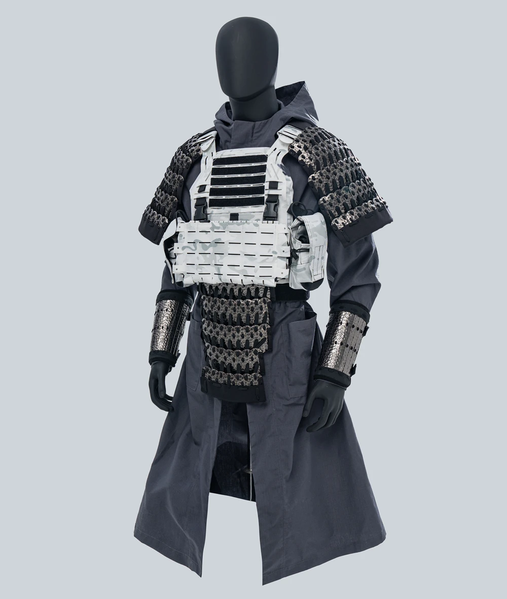 Tactical Shoulder Armor with Shoulders Crotch Protectors Vest Stainless Steel Metal Protection Airsoft Paintball Protective Gear