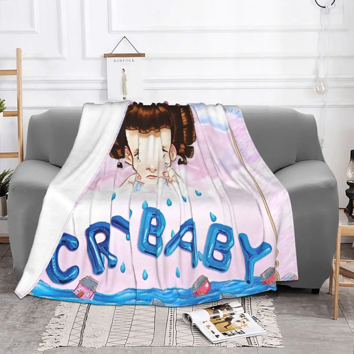 Melanie Martinez Crying Child Coral Fleece Plush Throw Blanket Cute Girl Blankets for Bedding Office Soft Quilt