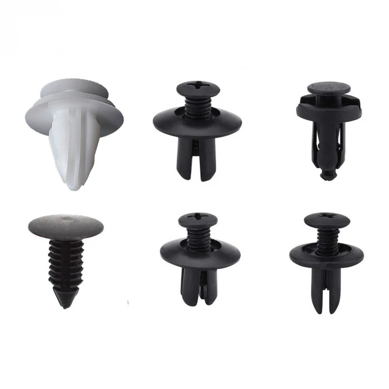 Auto Fastening Clip Fixing Pin Nylon Rivet Fender Push Retainer Pin Rivet Bumper Trim Panel Retainer for Door Trim Panel Vehicle