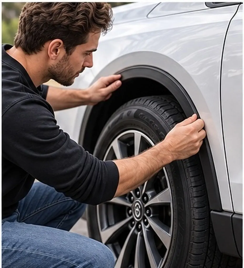 Wheel Brow Anti-Collision Strip Black Red Rubber Car Tyre Protective Decorative Strip 5.5cm X 1.5m Car Wheel Protector Guard Mud