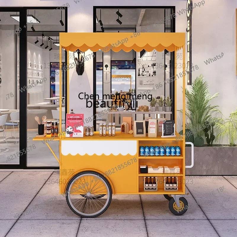 Z189 كشك تعويم من الحديد المطاوع يدويًا، عربة كشك متنقلة عربة ترويجية خارجية #3