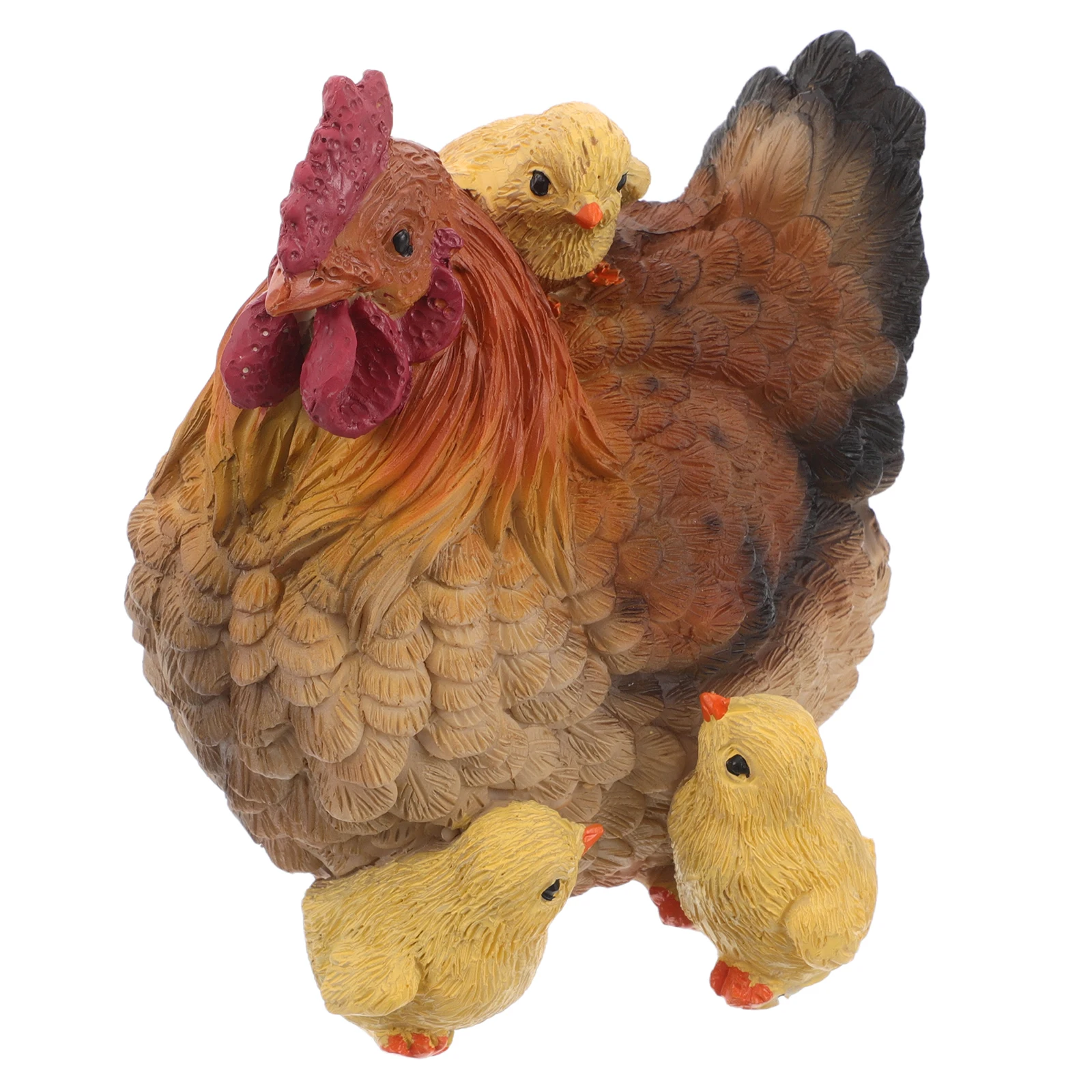 

1 set 1 Set Of Resin Hen Statue Farm Garden Decor Lifelike Chicken Outdoor Landscape Ornament Animal Sculpture Yard Art