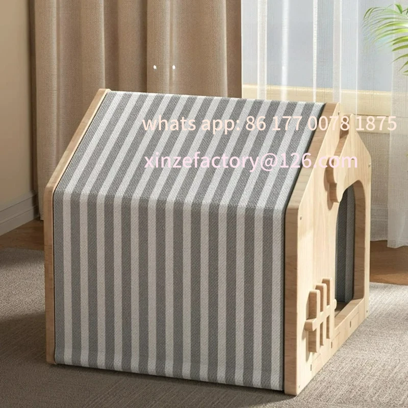Customizable  Wood Pet House for s And Dogs Closed Se Nest Suitable for All Seasons Small Size like Teddy And Bichon