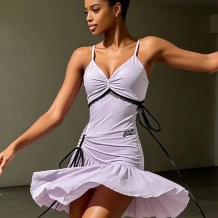 line dance clothing women purple Latin dancewear women’s new arrivals latin dance clothes dress competition Surgical skirt line