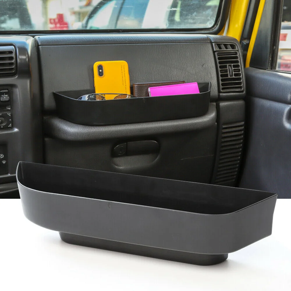 Caja de almacenamiento con asa de agarre para copiloto de coche, bandeja de agarre con asa para pasajero, accesorios para Jeep Wrangler TJ 1997-2006