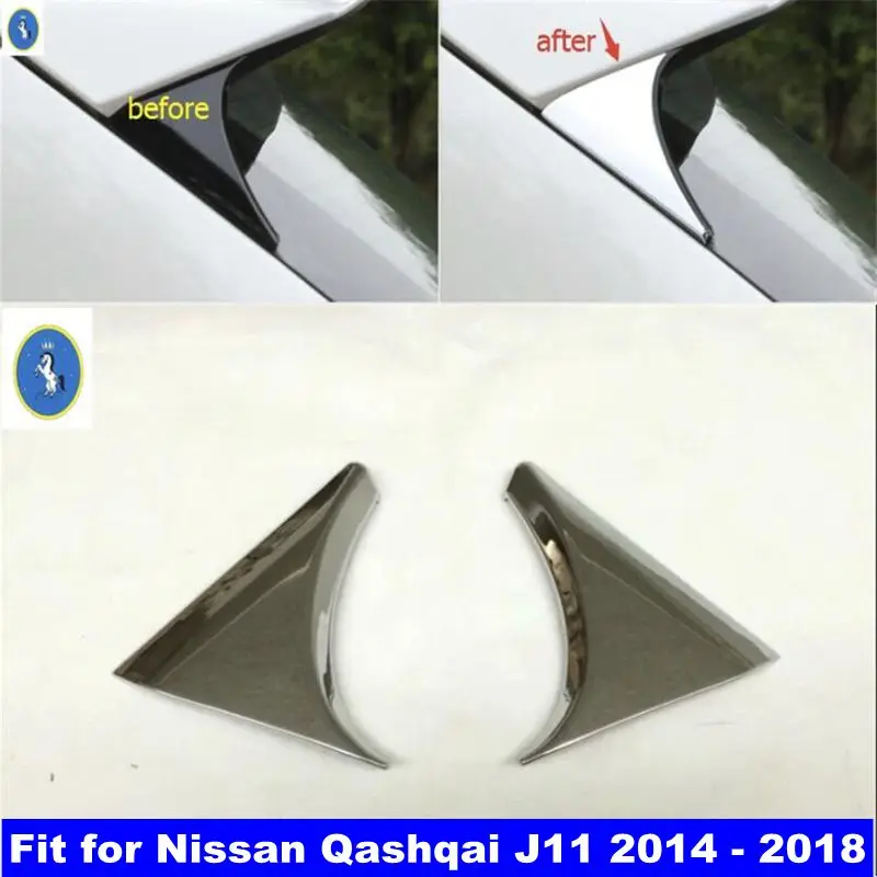 Car ABS Chrome 2Pcs Rear Window Tailgate Spoiler Trims Cover Fit for Nissan Qashqai J11 2014 2015 2016 2017 2018 Accessories