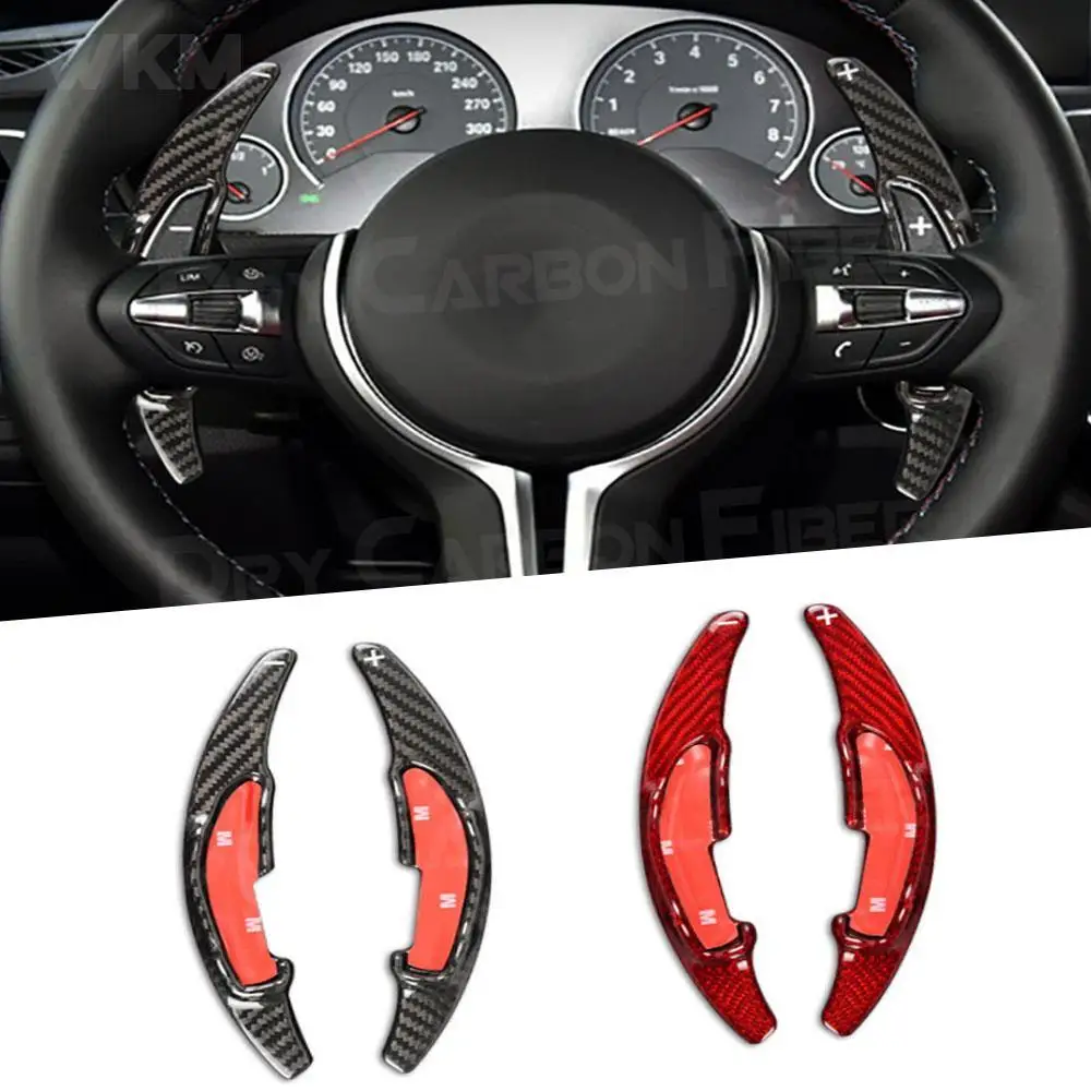 

2Pcs Carbon Fiber Steering Wheel Shift Paddle Shifters Extension Decorations for BMW M2 M3 M4 M5 M6 X5M X6M Car Styling