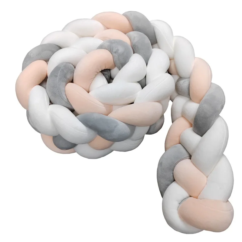 

4Knots Baby Bed Bumper Pillow Cushion 12cm & 14cm Height Safety Crib Protector Infant Room Decorative Bumper