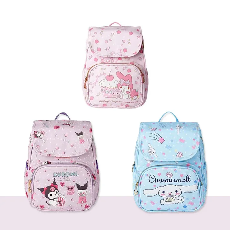 2022 Hello Kitty Cartoon Pu Print Kindergarten School Bag Cute Strawberry Bow Backpack Thickened Girl Flap Backpack Children Bag