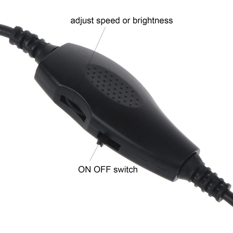 USB to 5.5x2.1mm 12V 0.5A Brightness Speed Control Cable with ON OFF for Speakers/Router/Fan/LED Strip Light