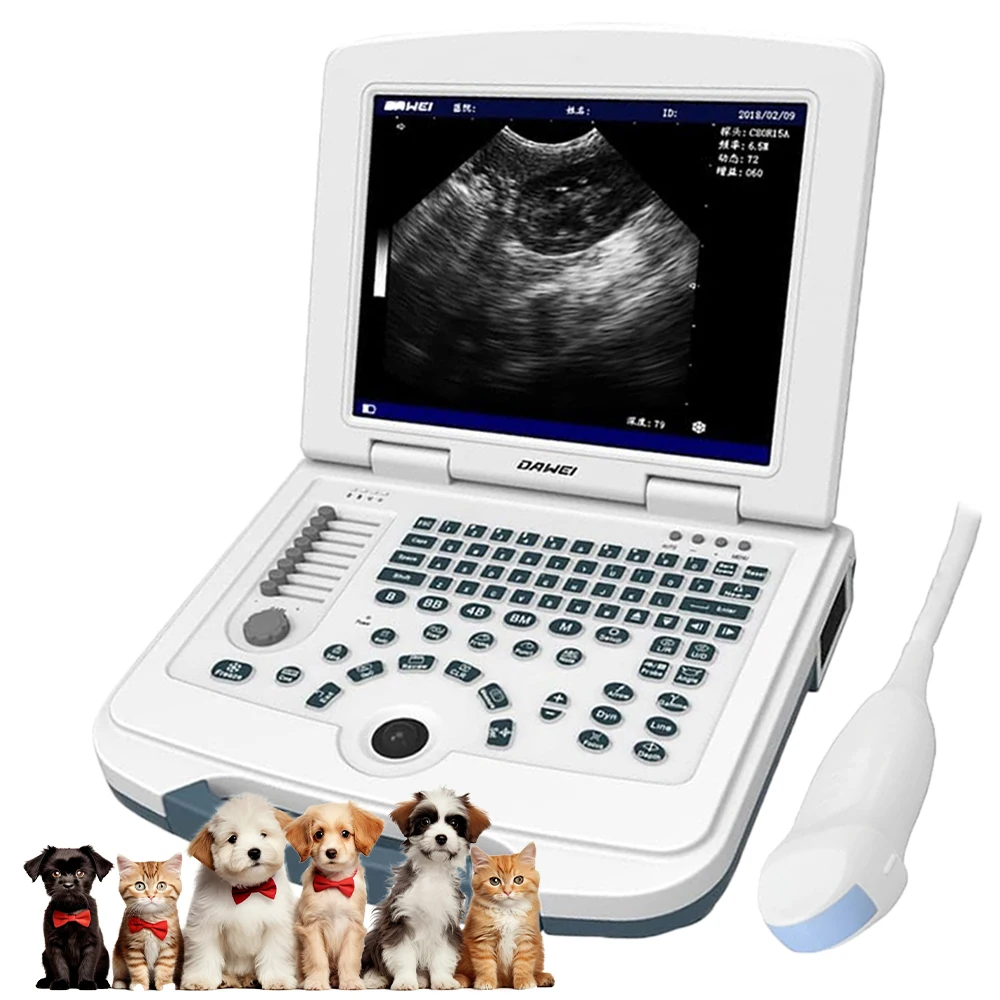 Portable Veterinary Ultrasound Machine, Laptop Vet Pregnancy Scanner for Dog Cat Rabbits Pet, 6.5MHz Micro-Convex Probe