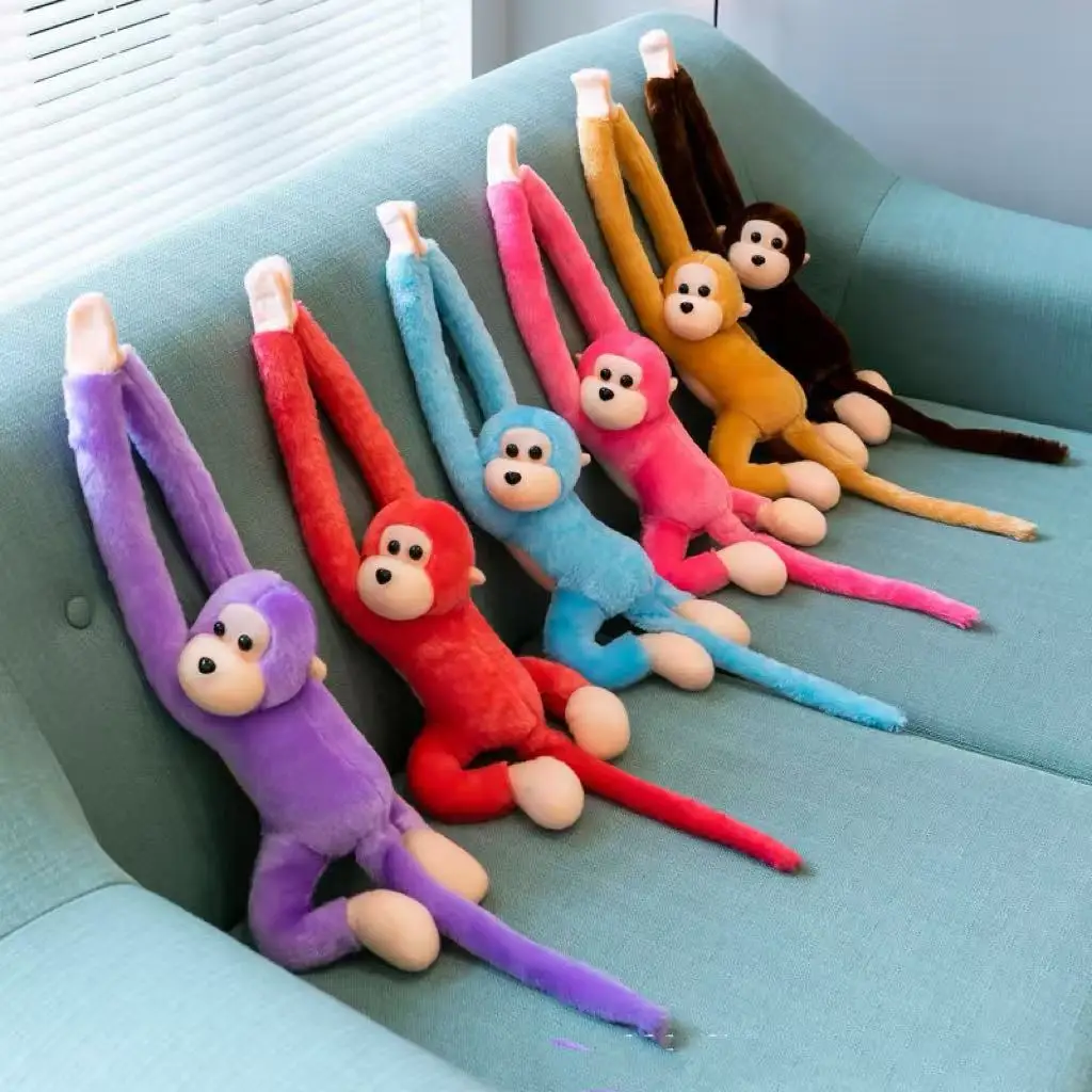 45cmPlush Monkey Toy Stuffed Animal Cute Long Arm Tail Monkey Plush Toy Long Hands Monkey Mascot Room Curtain Decor Kids Toys