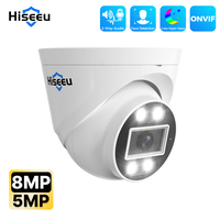 Hiseeu 5MP 8MP 4K POE IP Camera ONVIF CCTV Surveillance Dome Surveillance Camera Two Way Audio Face Detection Night Vision Cam