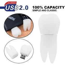 Cartoon Tooth shaped USB 2.0 pen drive teeth model flash drive pendrives 4GB 8GB 16GB 32GB 64GB128GB memory stick special gift
