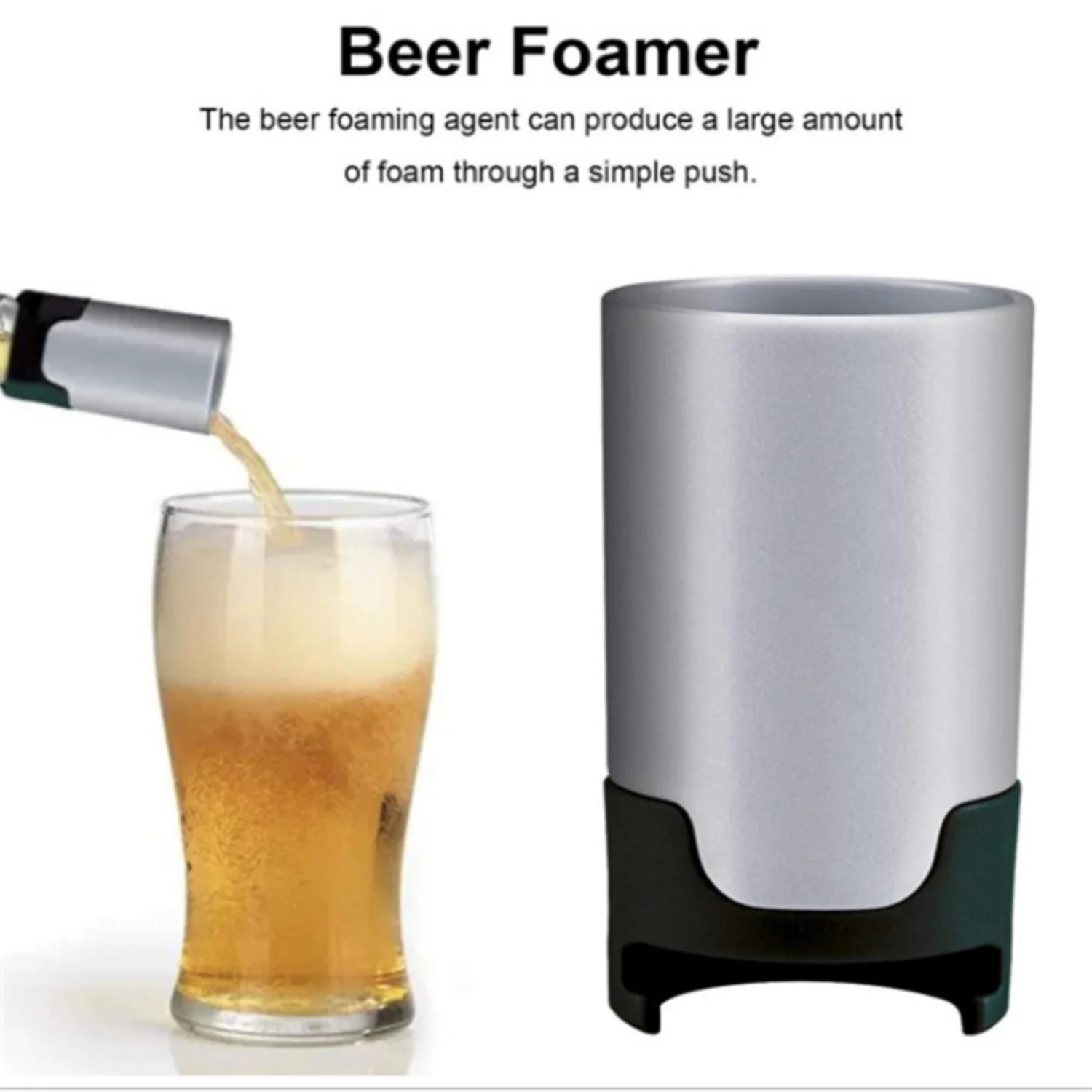 

Beer Bubbler Portable Beer Foamer Beer Foam Machine Great Little Gift for Beer Lovers Suitable for Glass Bottles with Pry Caps