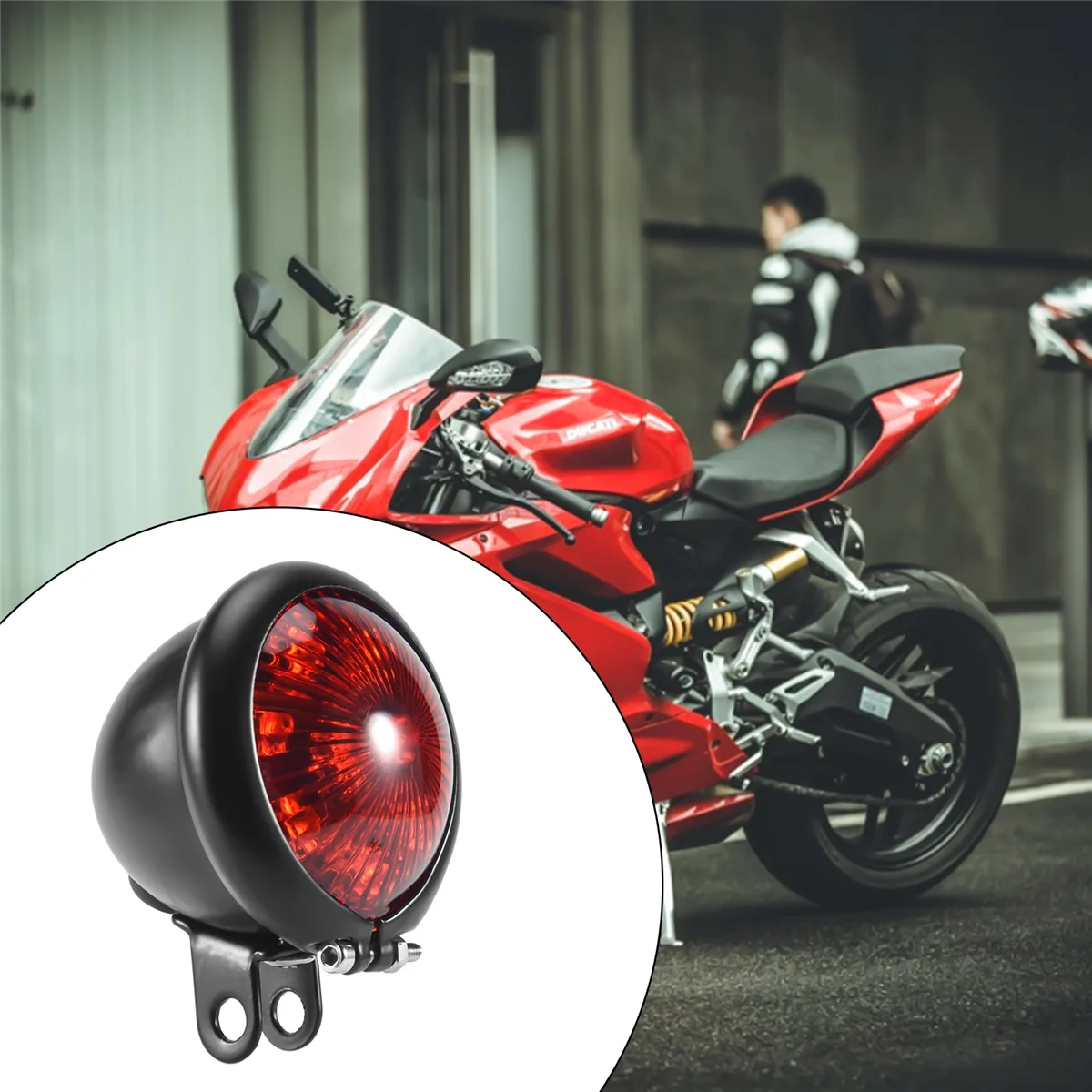 Red 12V Led Black Adjustable Cafe Racer Style Stop Tail Light Motorcycles Brake Rear Lamp Tail Light for Chopper Bobber