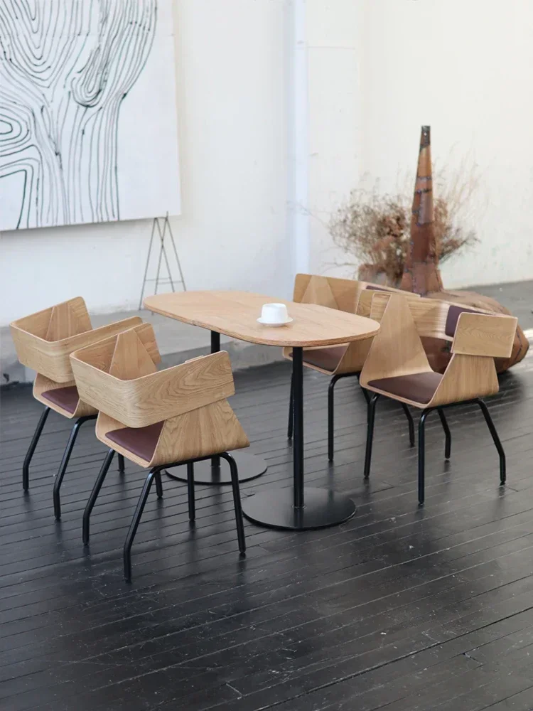Dining chair restaurant retro square table baking dessert shop cafe bar homestay western restaurant armchair