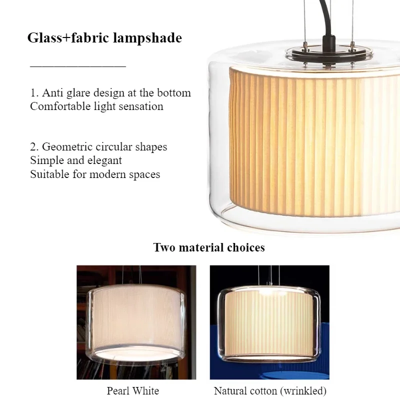 

SANDYHA Circular Modern Glass Pendant Lights LED Lamps for Living Room Bedroom Dining Table Decorative Lighting Fixtures