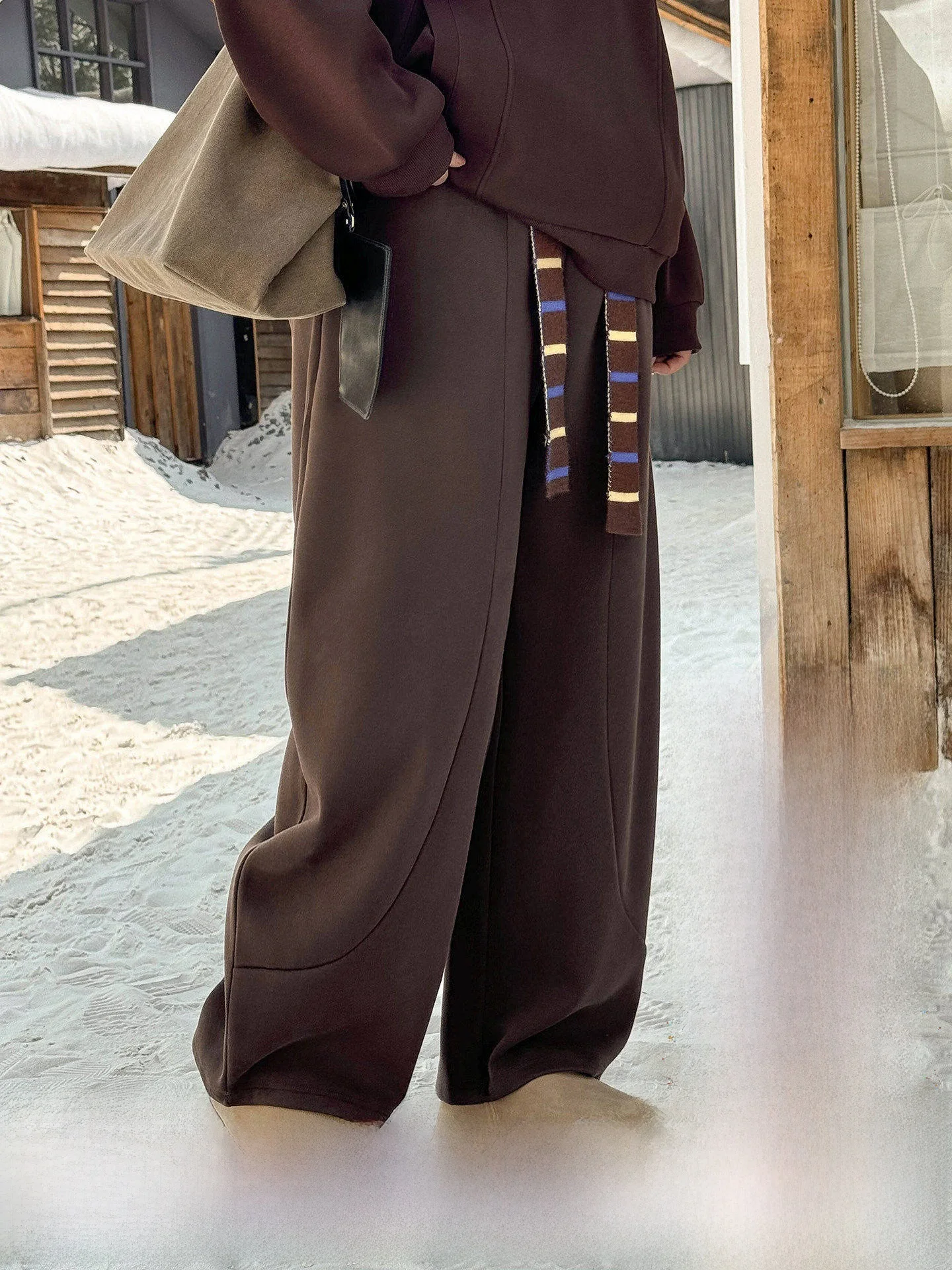 

Женские брюки больших размеров с высокой талией, свободного кроя, на флисовой подкладке, широкие штанины, зимние, теплые, комфортные, в американском стиле