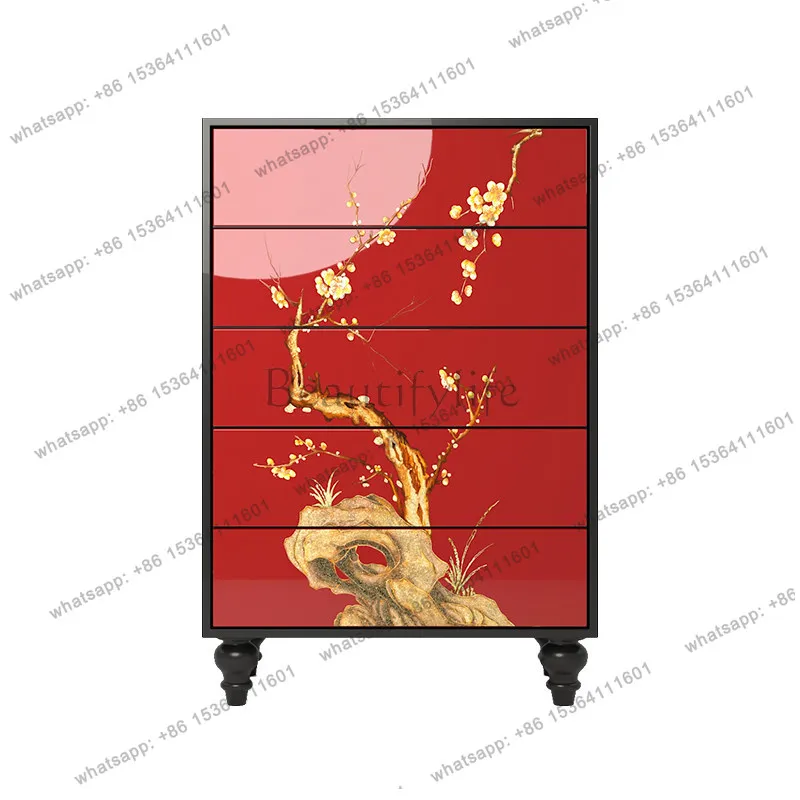 

2026 New Chinese Cabinet Bedroom Locker Living Room Chinese Style Entrance Cabinet