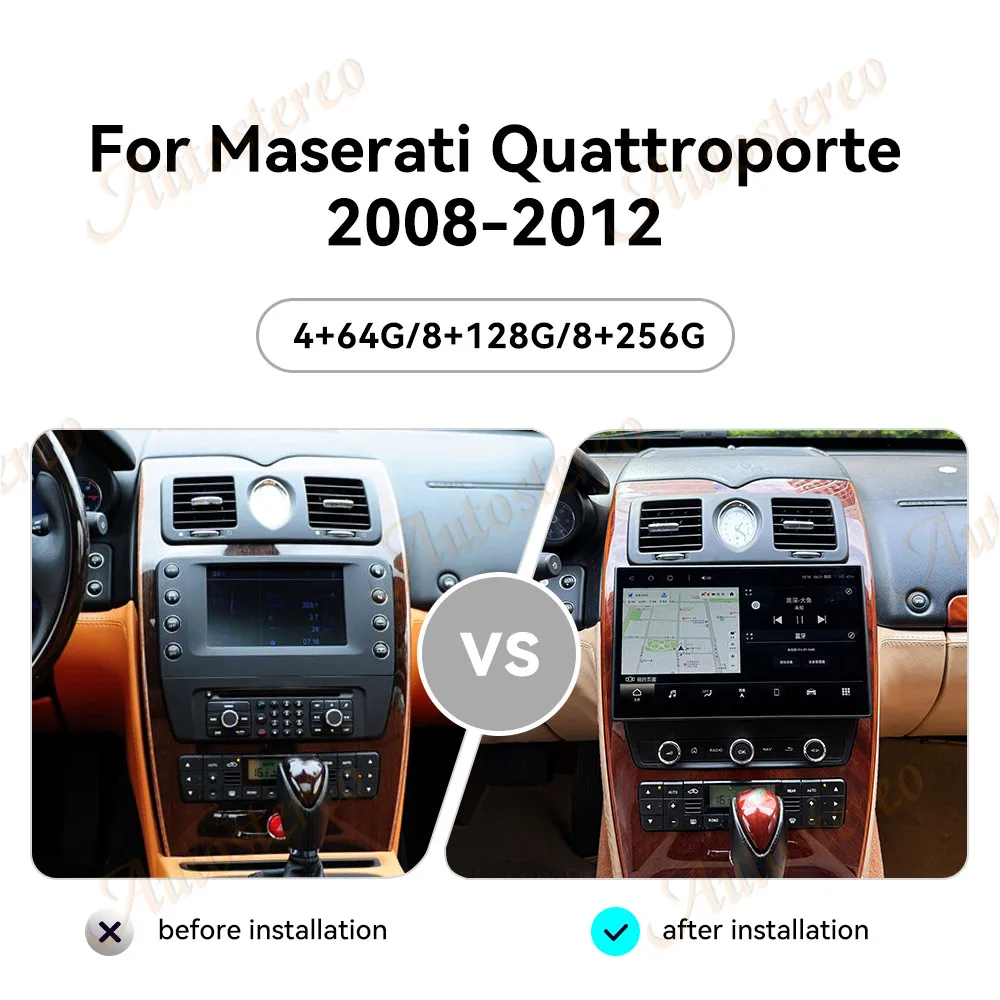 11.6 Inch Qualcomm680 2K Android 15 Carplay For Maserati Quattroporte 2008-2012 Multimedia Player Car GPS Navigation Head Unit