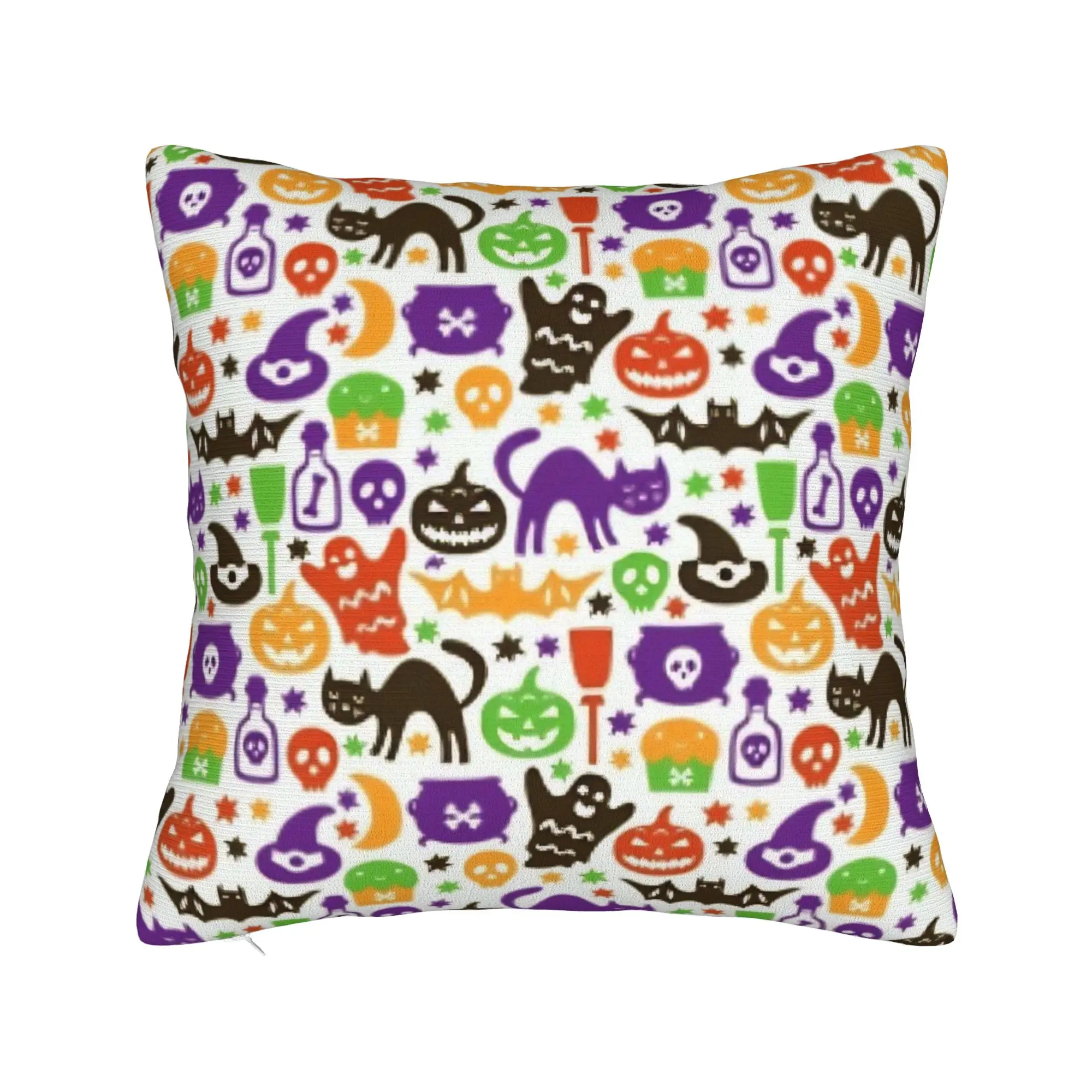 Halloween Ghost Pumpkin Spooky Trick Or Treat Witch Pillowcases Merch Soft Cushion Cover Gift  Pillow Case Cover Home Multi Size