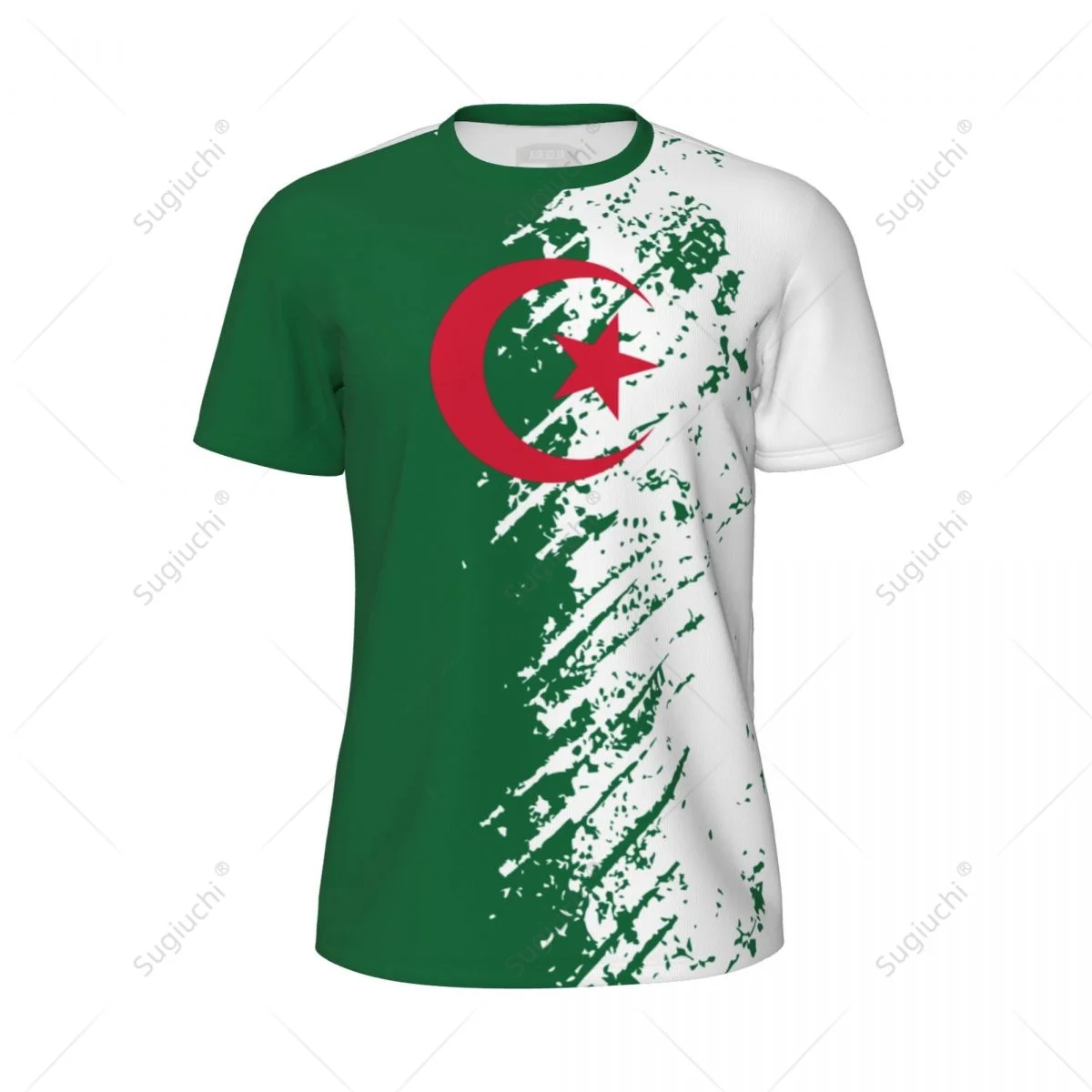 Exclusive design Algeria Flag Grain 3D Printed Men For Running Bike Soccer Tennis Fitness Sports tshirt Mesh Fans Short T-shirt