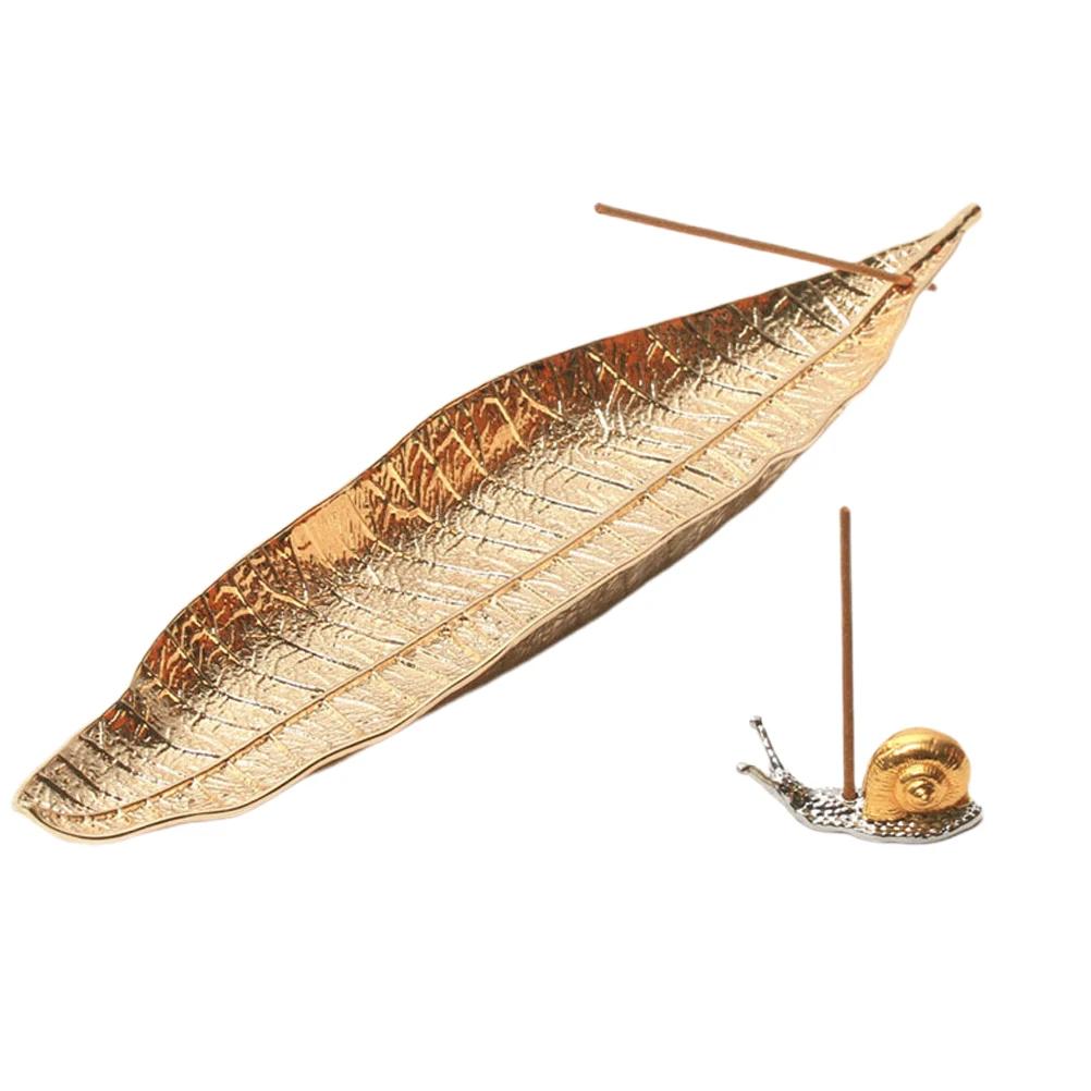 

Retro Bodhi Leaf Incense Burner Leaf Grain Incense Inserted Creative Burner Ornament for Home Tearoom Hotel Use (G