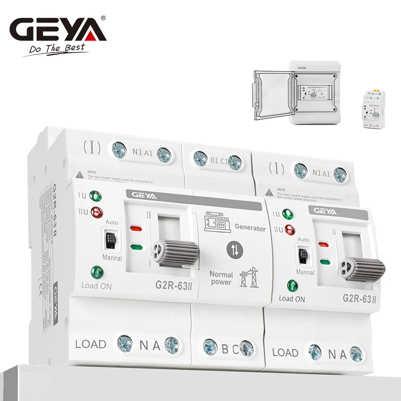 GEYA G2R Smart ATS DIN-Schienen-Doppelstrom-Automatikumschalter mit Spannungsschutz 2P 4P 63A 220V 230V Unterbrechungsfreie Stromversorgung – Detail 2