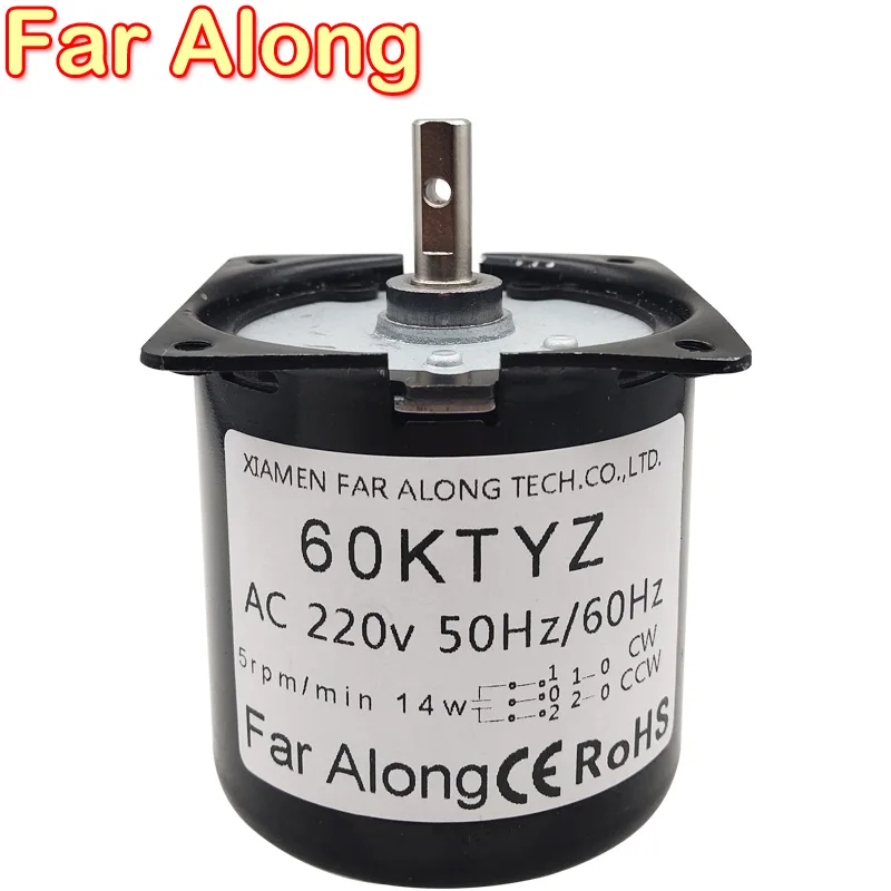 Ac110v 220v ac motor síncrono de baixa velocidade alto torque todas as engrenagens de metal alta qualidade longa vida 60ktyz motor suporta reverso