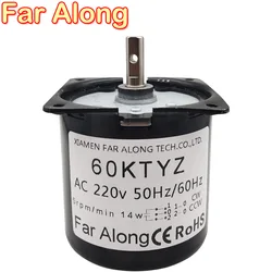 AC110V 220V AC Synchronous Motor Low Speed High Torque All Metal Gears High Quality Long Life 60KTYZ Motor Supports Reverse