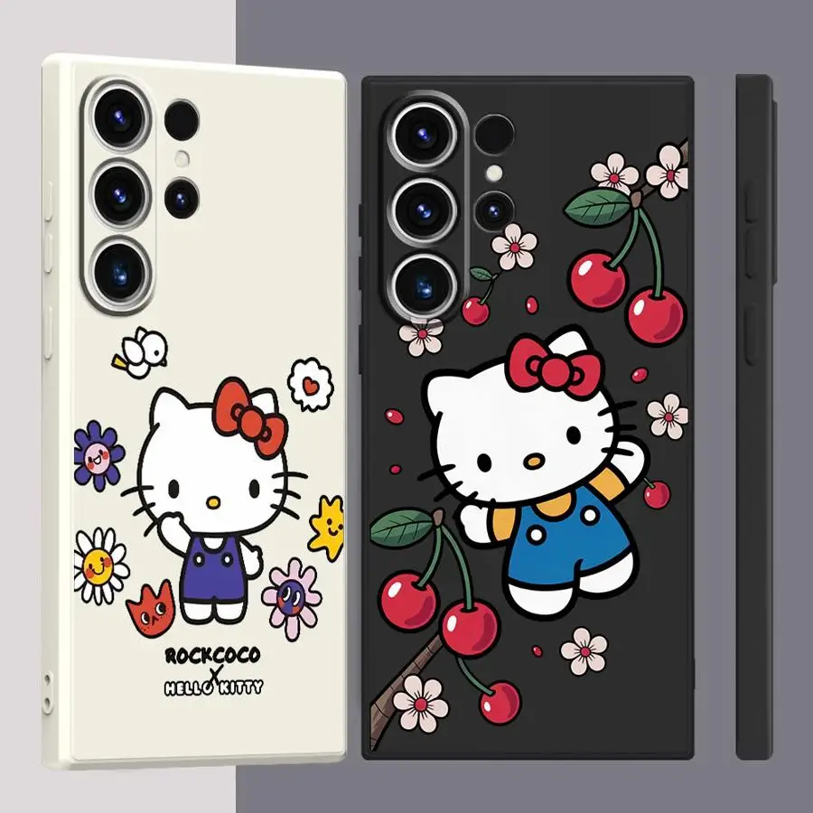 Custodia morbida per Samsung Galaxy S21 Plus Note 20 10 Ultra S23 S25 Edge S22 Ultra S20 S24 FE Hello Kitty Divertente