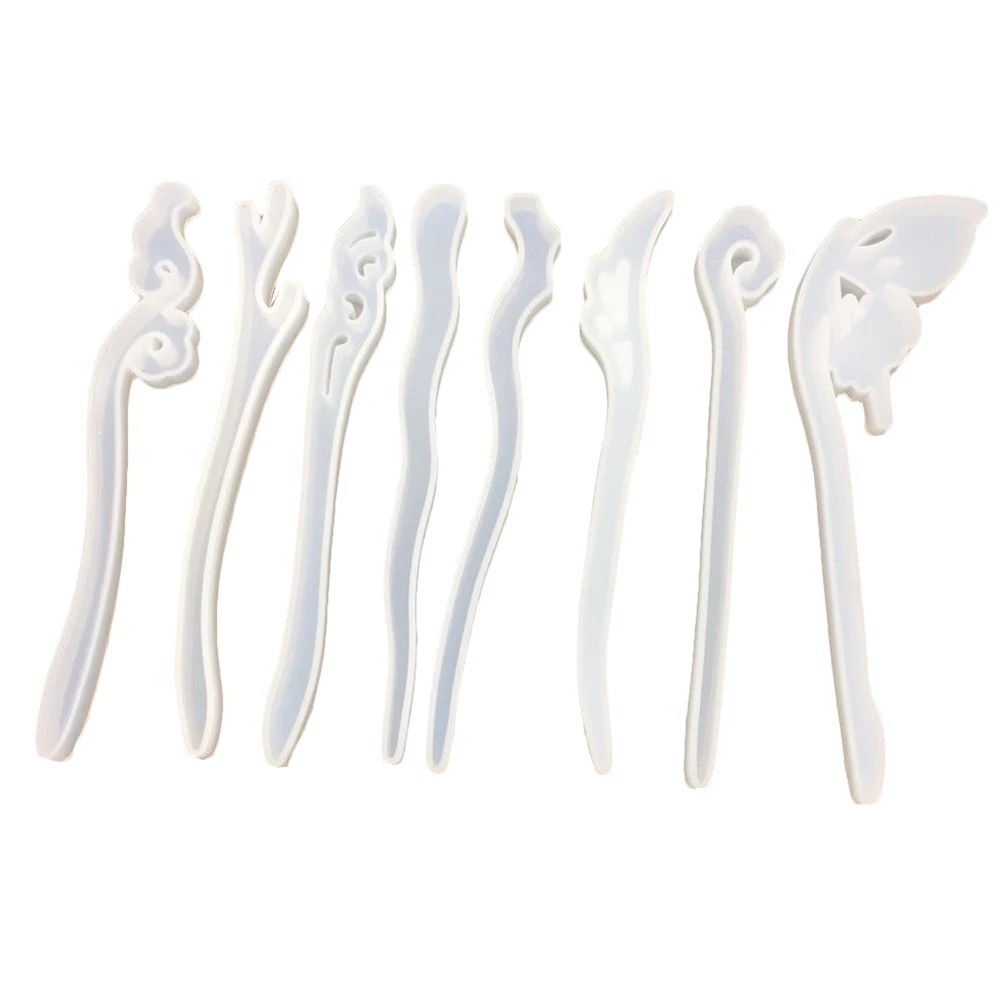 

8 Pcs Hairpin Mold Resin DIY Crafts Tool Headdress Making Wax C Soap Bun Shaped Premium Material Storage Clean Gifts Jewelry