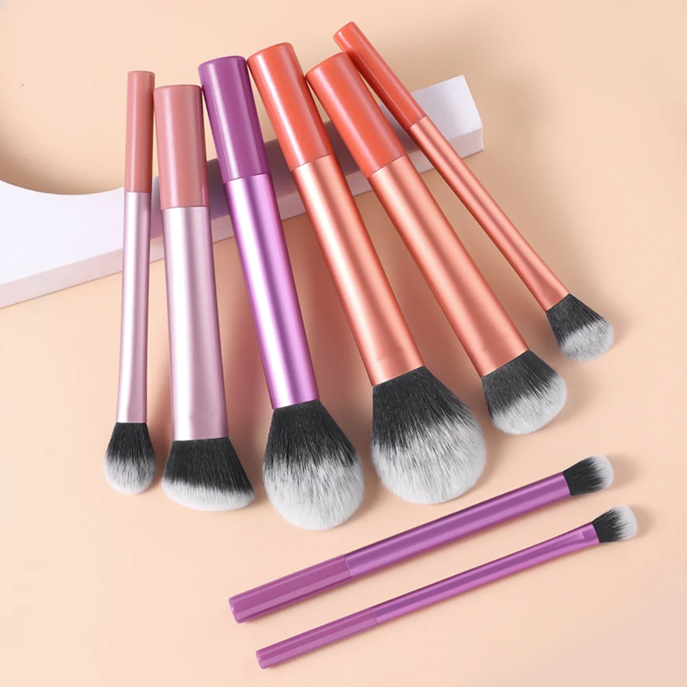 Pennello per trucco multicolore da 7/8 pezzi Pennello per cipria in polvere Pennello per fard Pennello per labbra Pennello per ombretto Set di pennelli per trucco professionale