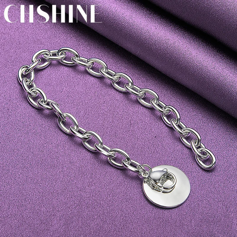 

CHSHINE 925 Sterling Silver Round Brand Bracelet For Women Wedding Party Fashion Jewelry