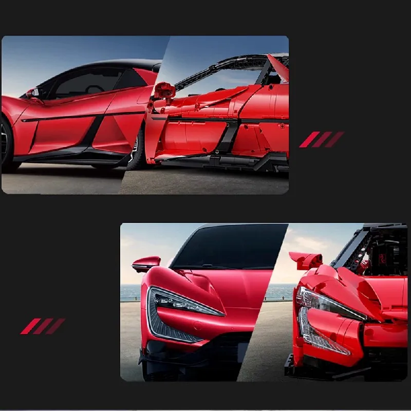 3671PCS Technik Car Building Blocks Set City Red Supercar Sports Vehicle Model Kit Creative Vehicle Model Toys Boys Adults Gifts