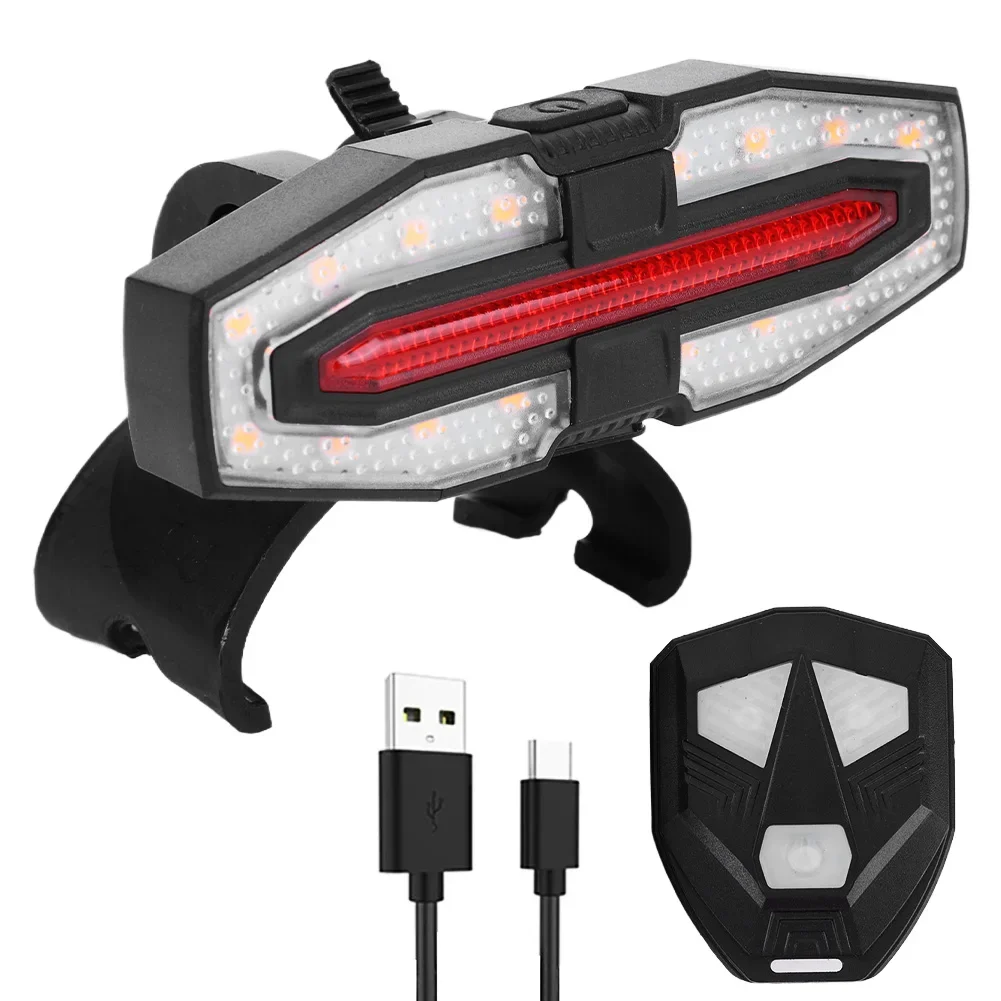 Electric Scooter Turning Signal Tail Light USB Rechargable LED Warning Lamp with Remote Waterproof for M365 Pro 2 MI 4 Mtb light