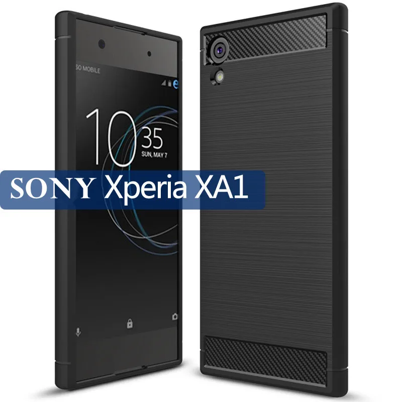 Wstrząsoodporne etui na telefon Sony Xperia XA1 G3112 G3116 Silikonowe szczotkowane etui na telefon Sony Xperia XA1 Etui z włókna węglowego