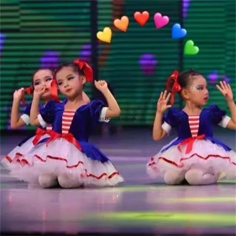 Tutú de Ballet profesional clásico para niños, Color azul, rojo, Lago de los Cisnes, panqueque, bailarina, fiesta, disfraces de baile, vestido de Ballet para niñas