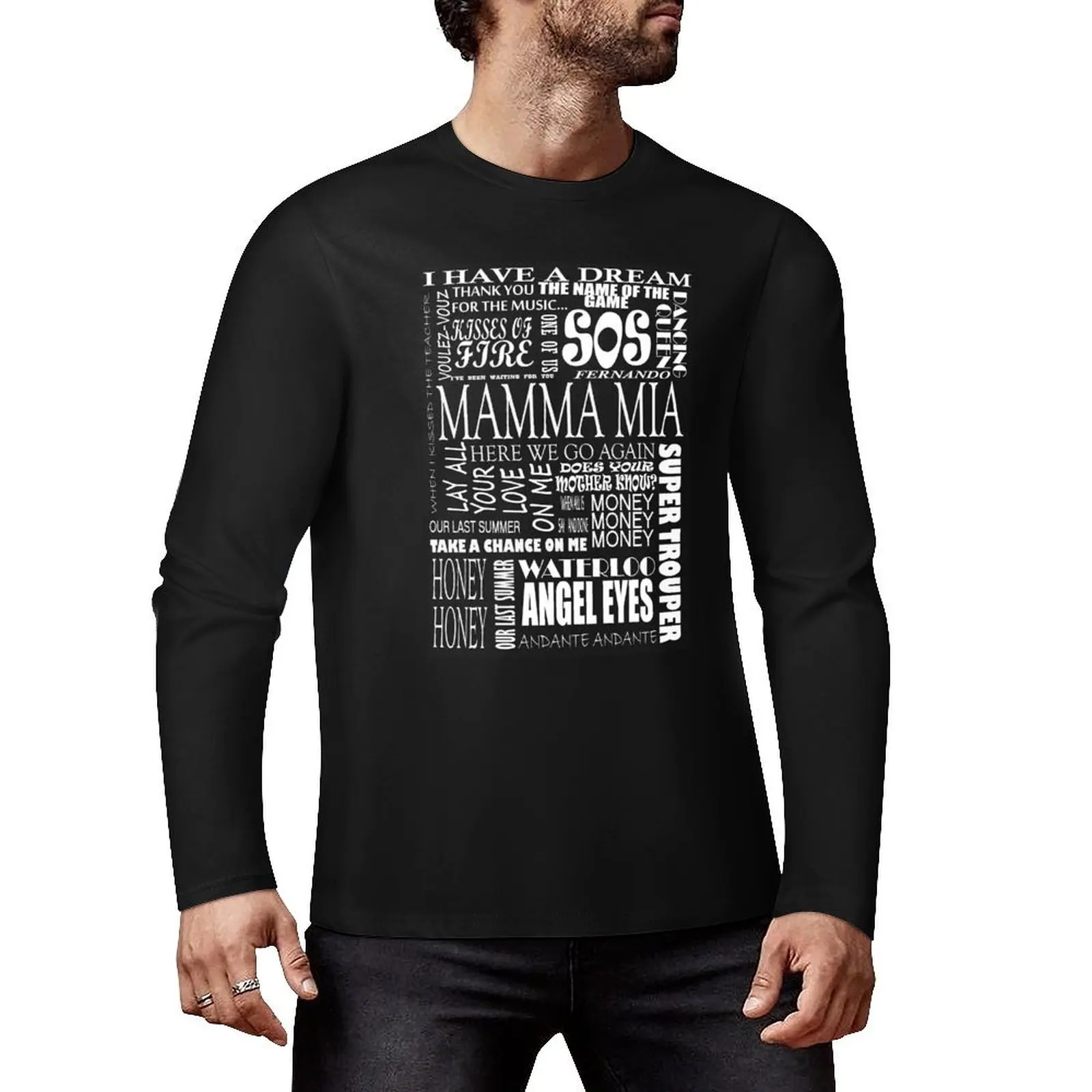 Mamma Mia words songs Long T-Shirt plus size tops hippie clothes Anime t-shirt oversized t shirts plain white t shirts men