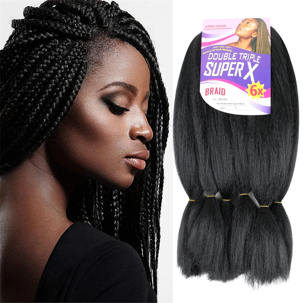 

Synthetic Ombre Jumbo Braiding Hair 400g 20 Inch Pre Stretched Hair Extensions for Yaki Box Braids Hair 6pcs/Lot