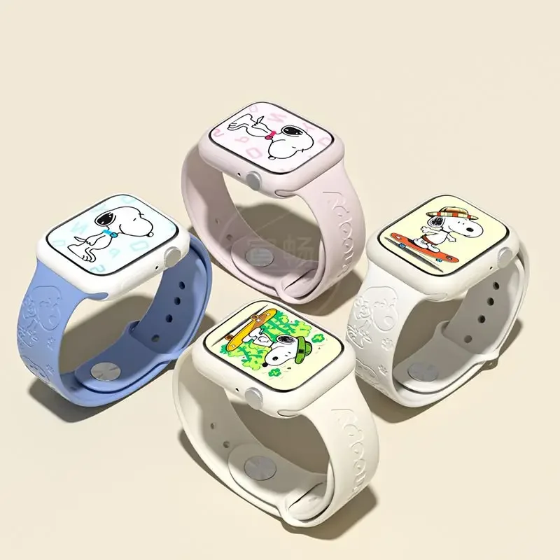 Snoopy Siliconen Band Voor Apple Horlogeband 44Mm 45Mm 42Mm 40Mm 38Mm 41Mm 49Mm Armband Voor Iwatch Serie 7 Se 6 5 4 3 2 1 Ultra