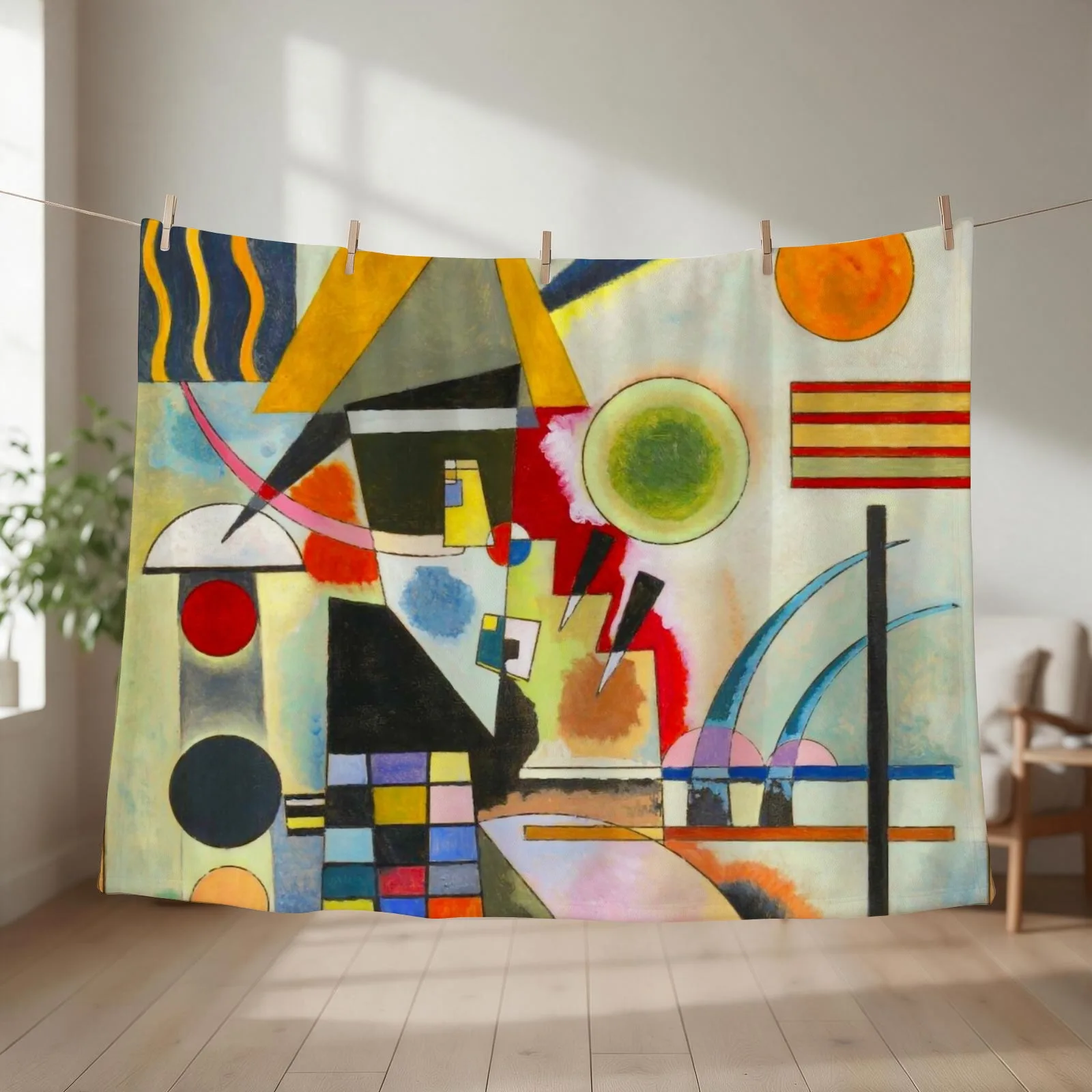 Kandinsky Swinging Throw Blanket couch cozy soft plush fuzzy picnic outdoor blanket