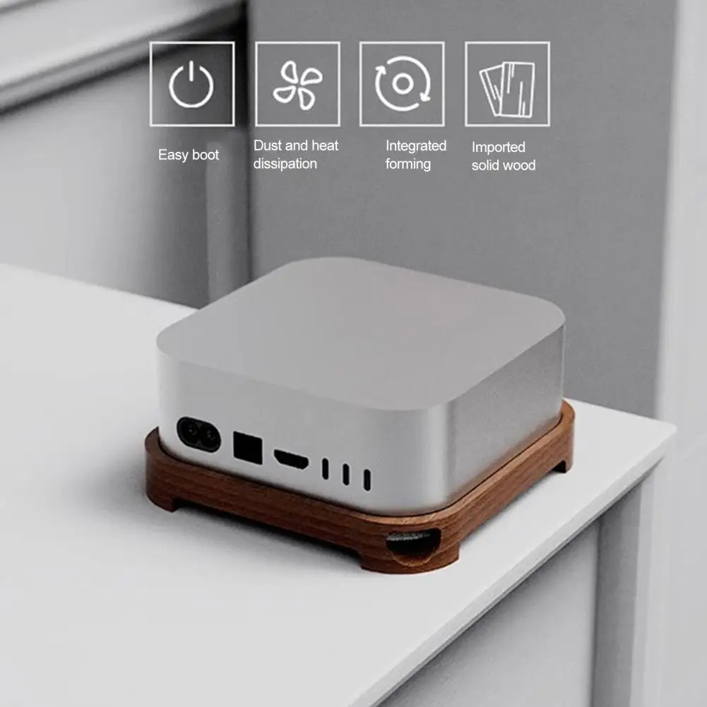 Laptop Stand Modern Office Laptop Accessory Wooden Desktop Stand with Heat Dissipation High Stability Holder for Macmini