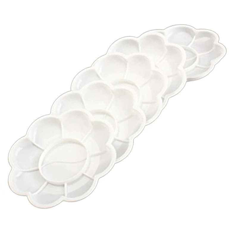 5Pcs Plastic Nail Art Paint Color Mixing Palette Plate Disk Essential Tool