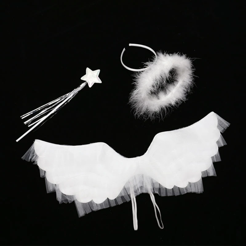 Angel Wings for Kids,Angel Costume Accessory with Wand,Dress Up Prop